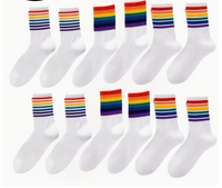 Rainbow Striped Crew/Mid Socks