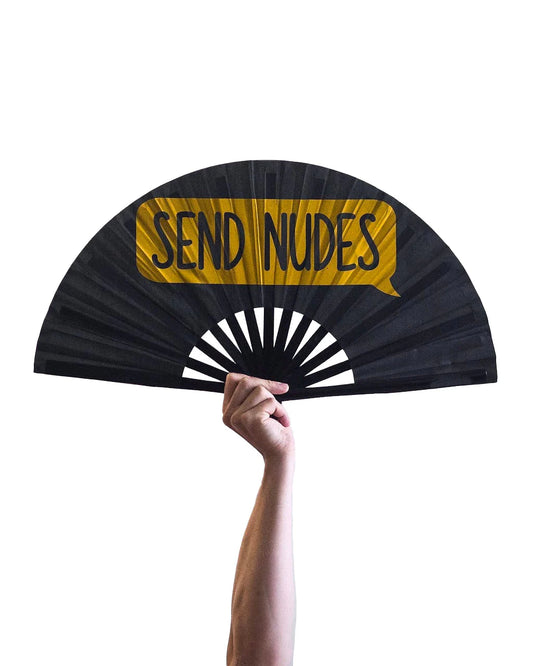 Send Nudes Pride Hand Fan - Wooden