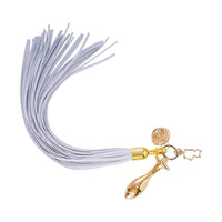 Sevanda - Flogger w/Keychain, Charm & Tulip-shaped Buttplug -White/Gold