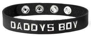 Leather Wordband Collar - Daddy Boy