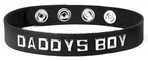 Leather Wordband Collar - Daddy Boy