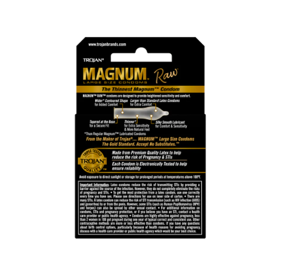 Trojan MAGNUM Raw Large Condoms - 3pk
