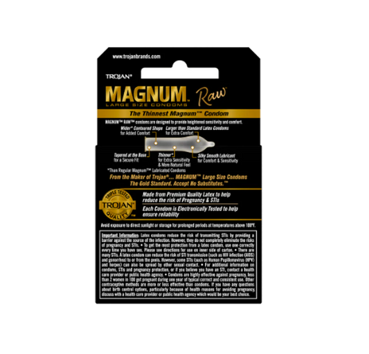 Trojan MAGNUM Raw Large Condoms - 3pk