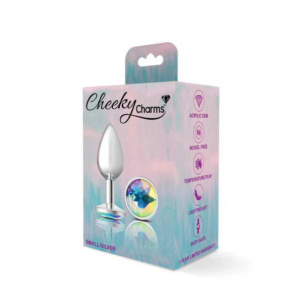 Cheeky Charms Gem Butt Plug - Small/Silver