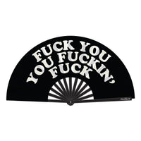 Fuck You You Fucking Fuck Pride Hand Fan - Wooden