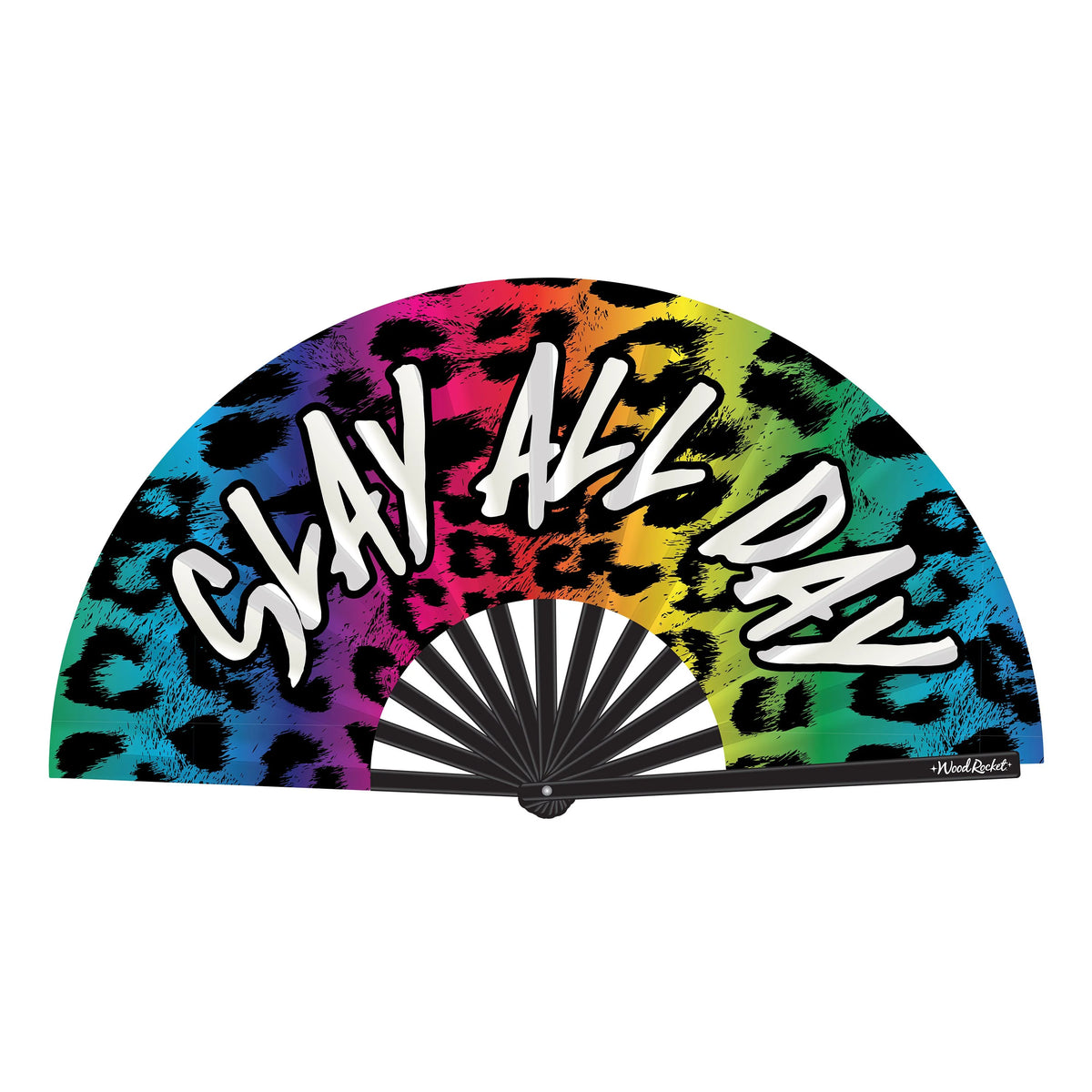 Slay All Day Pride Hand Fan - Wooden