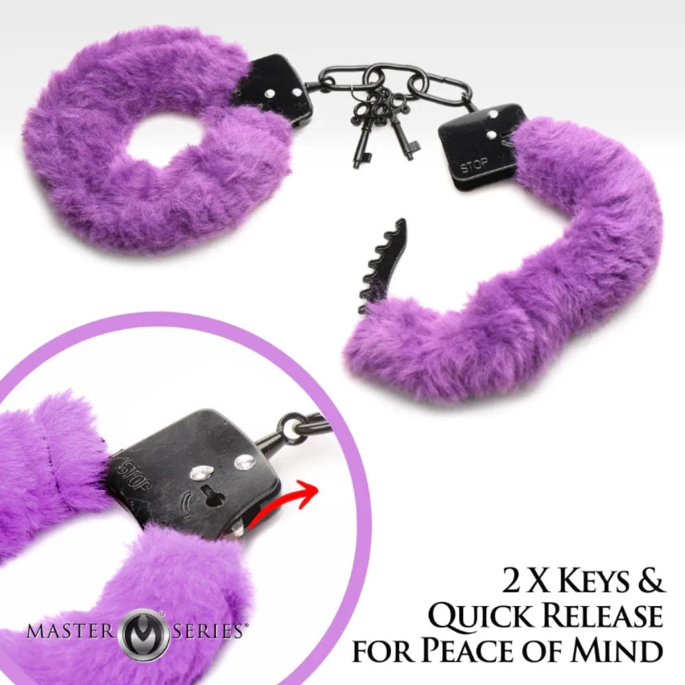 MS "Cuffed in Fur" Furry Handcuffs -Purple