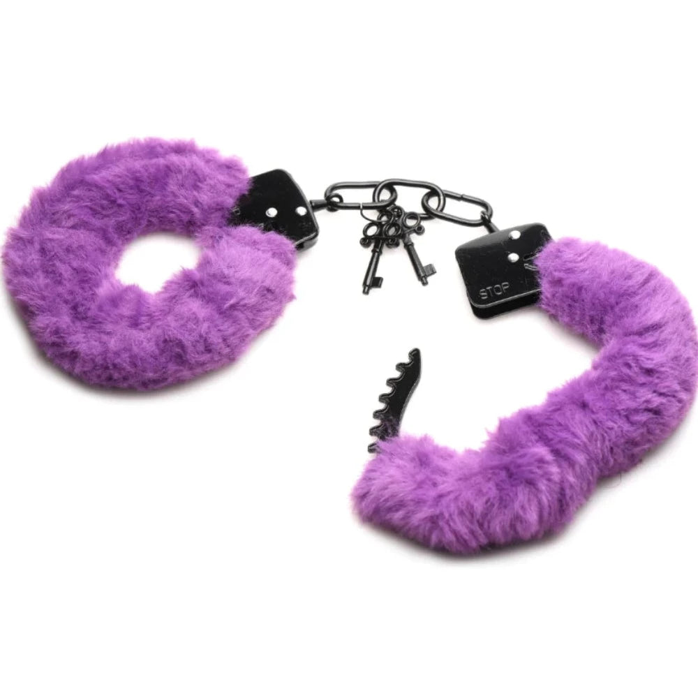 MS "Cuffed in Fur" Furry Handcuffs -Purple