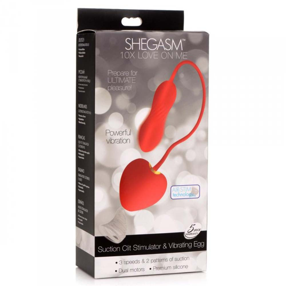 SHEGASM - 10X Love on Me Suction Clit Stim & Vibe Egg