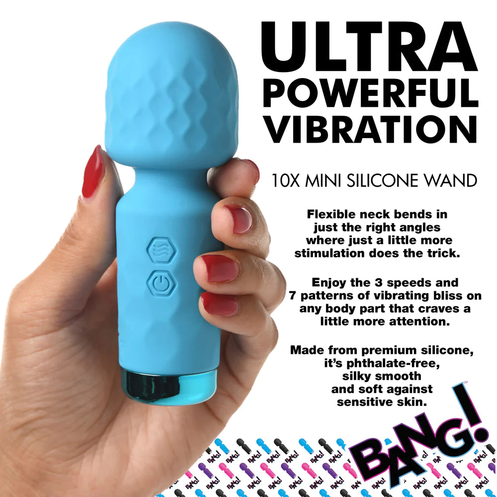 Bang! 10X Mini Silicone Wand -Blue