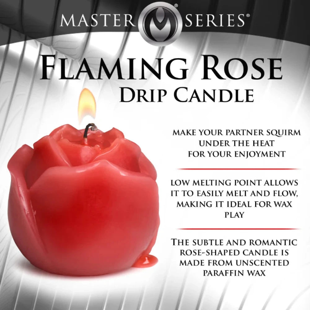MS "Flaming Rose" Rose Drip Candle -Red