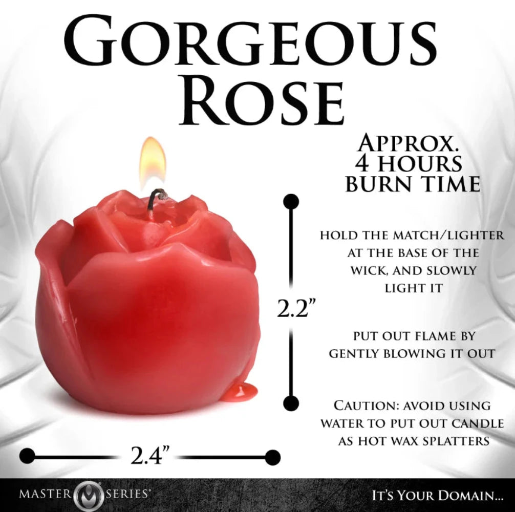 MS "Flaming Rose" Rose Drip Candle -Red