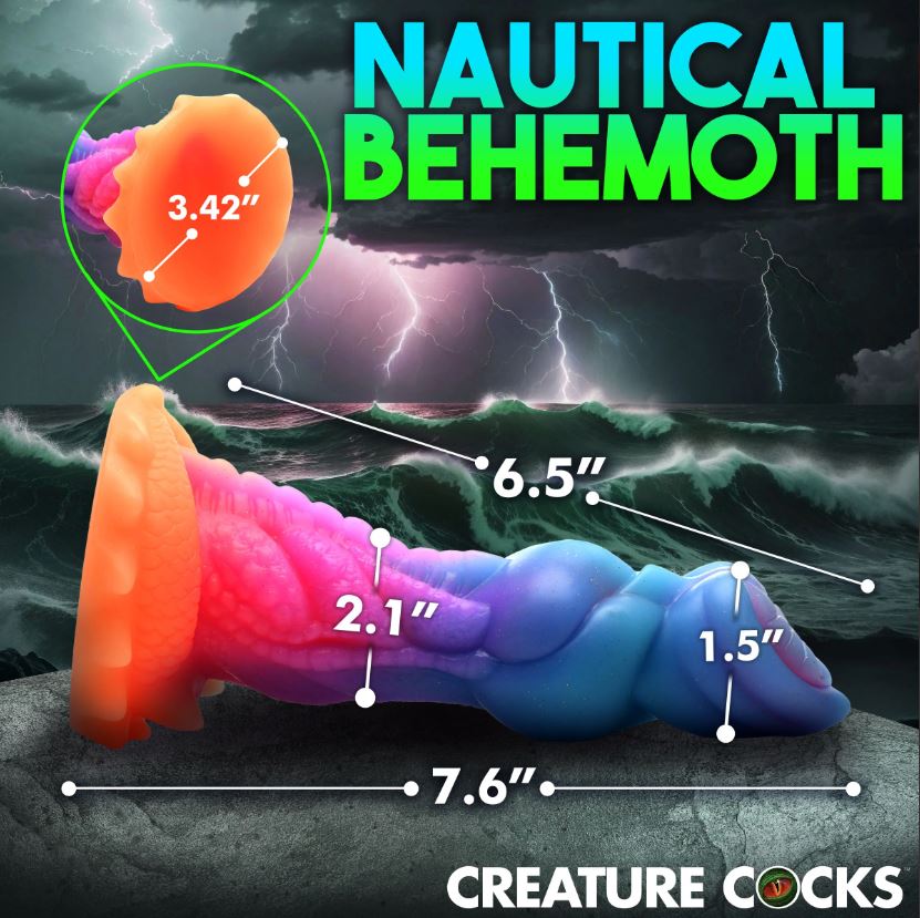 Creature Cocks 'Aqua-Cock' Glow-In-Dark Silicone Dildo 7.5"