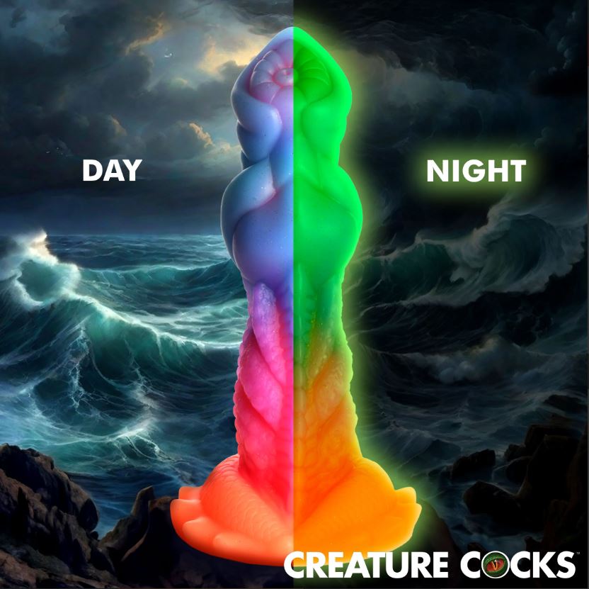 Creature Cocks 'Aqua-Cock' Glow-In-Dark Silicone Dildo 7.5"