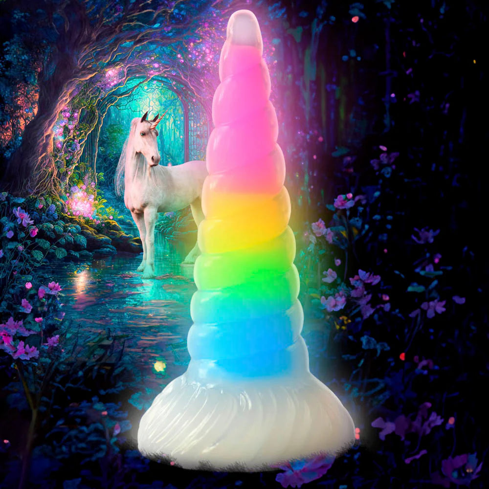 Creature Cocks 'Uni-Glow' Glow-In-Dark Rainbow Dildo