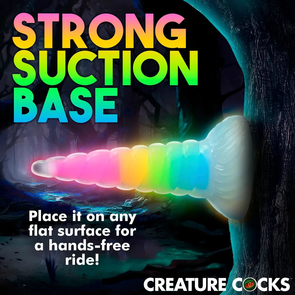 Creature Cocks 'Uni-Glow' Glow-In-Dark Rainbow Dildo