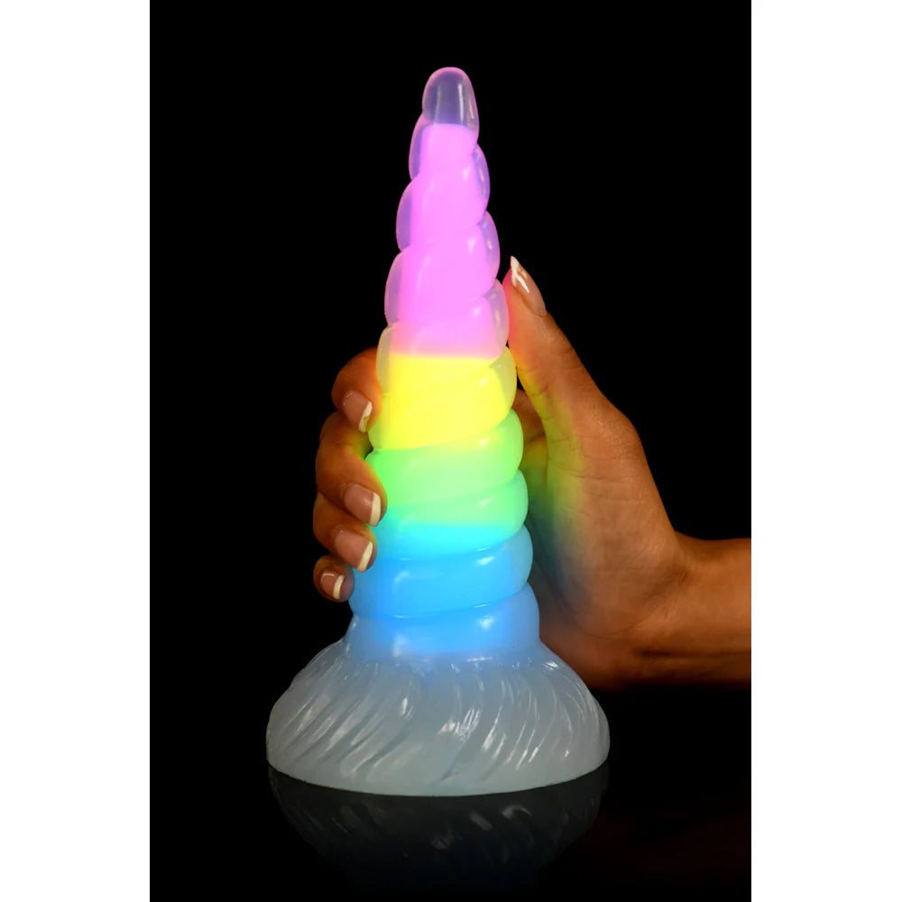 Creature Cocks 'Uni-Glow' Glow-In-Dark Rainbow Dildo