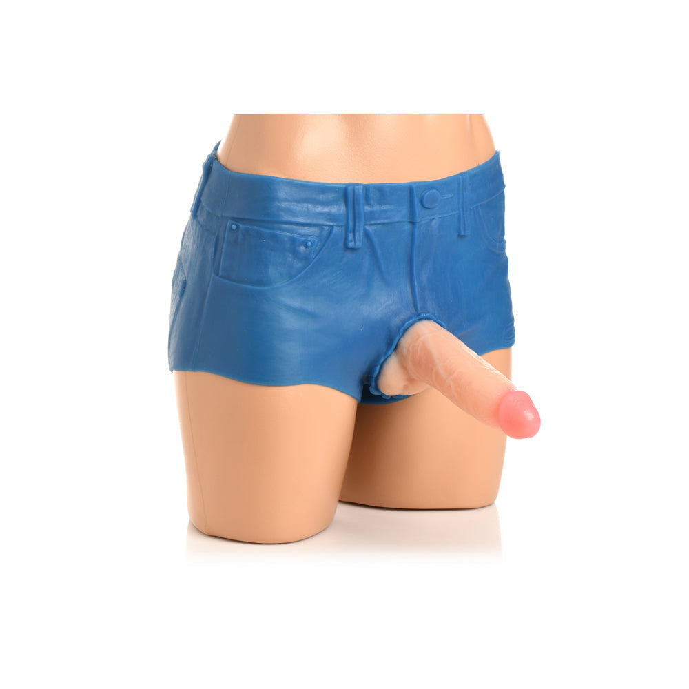 STRAP U Booty Shorts 6" Dildo Silicone Strap On Harness - Medium