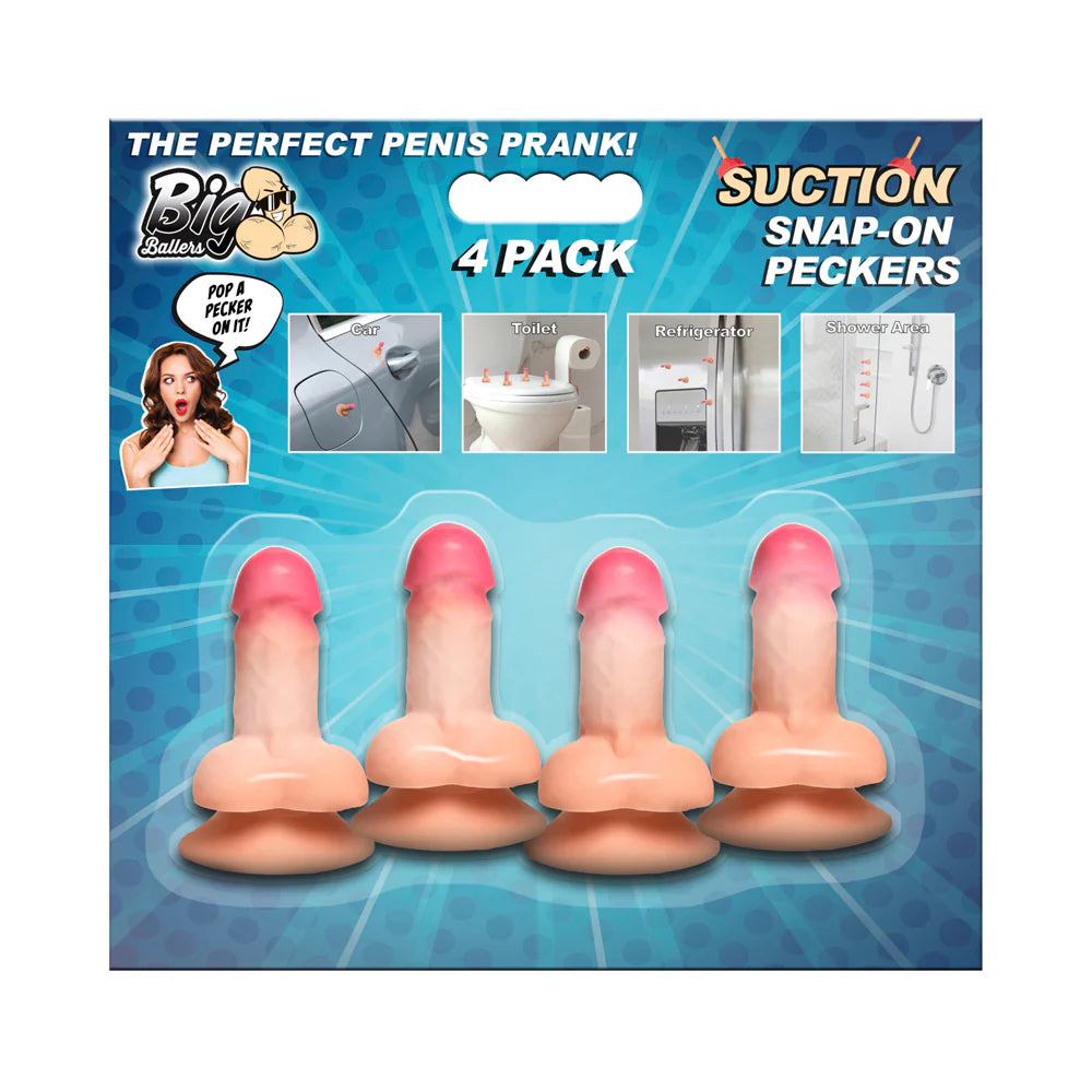 Suction Snap-On Peckers - 4pk