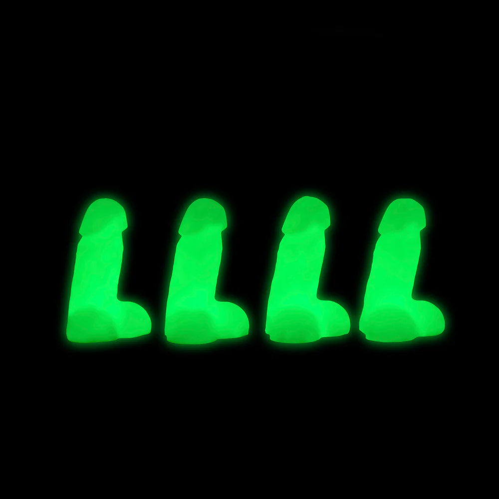 Glow-in-the-Dark Snap-On Peckers - 4pk