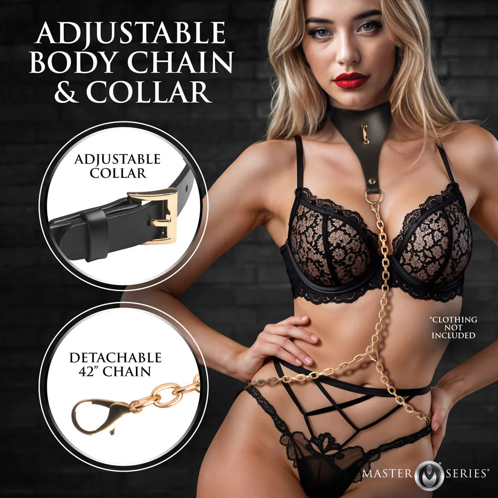 MS 'Captivate' Collar with Body Chain -Black