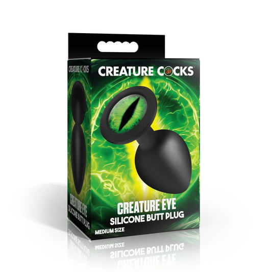 Creature Cocks 'Creature Eye' Green Eye Silicone Butt Plug -Medium