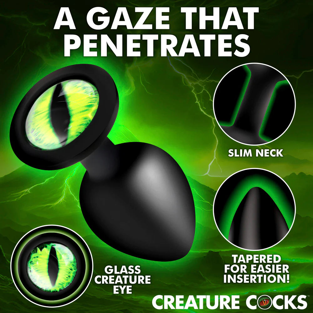 Creature Cocks 'Creature Eye' Green Eye Silicone Butt Plug -Medium