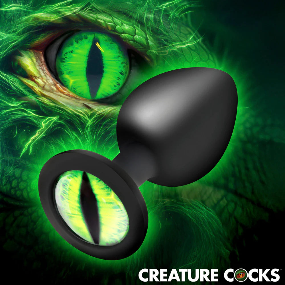 Creature Cocks 'Creature Eye' Green Eye Silicone Butt Plug -Medium