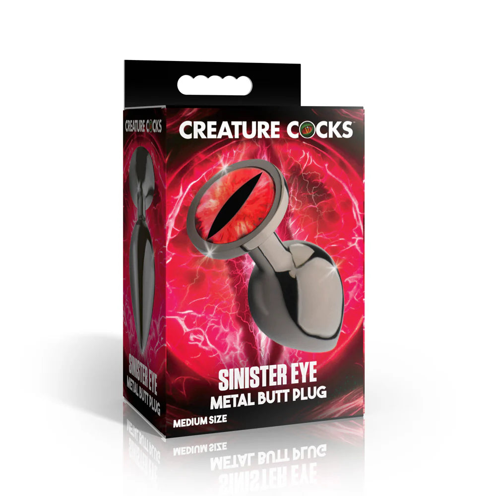 Creature Cocks 'Sinister Eye' Red Eye Metal Butt Plug -Medium
