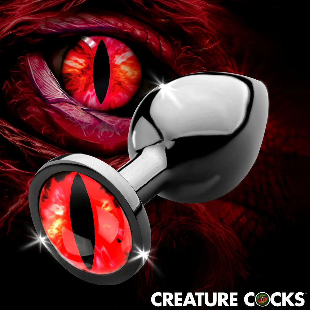 Creature Cocks 'Sinister Eye' Red Eye Metal Butt Plug -Medium