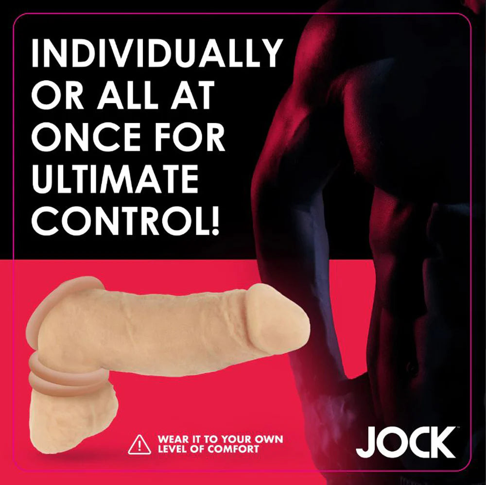 JOCK Discrete 'Tan' 3pc Cock Ring Set