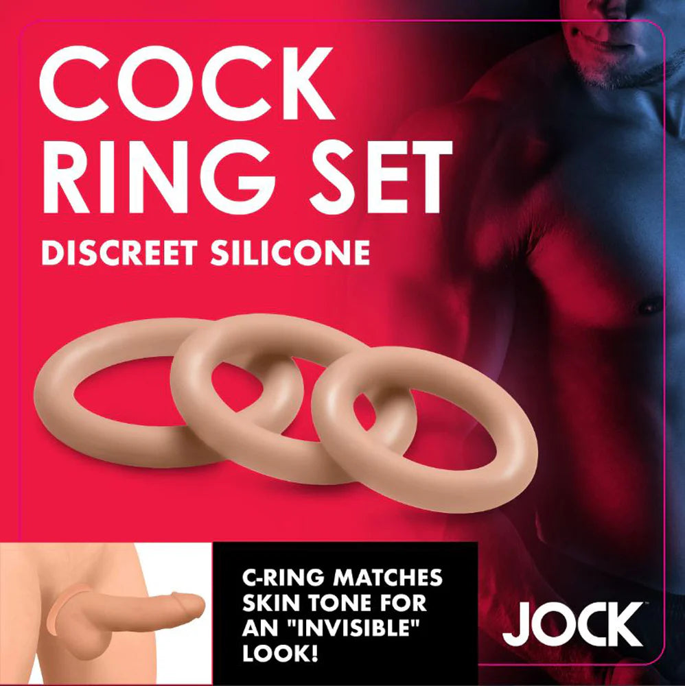 JOCK Discrete 'Light Tan' 3pc Cock Ring Set