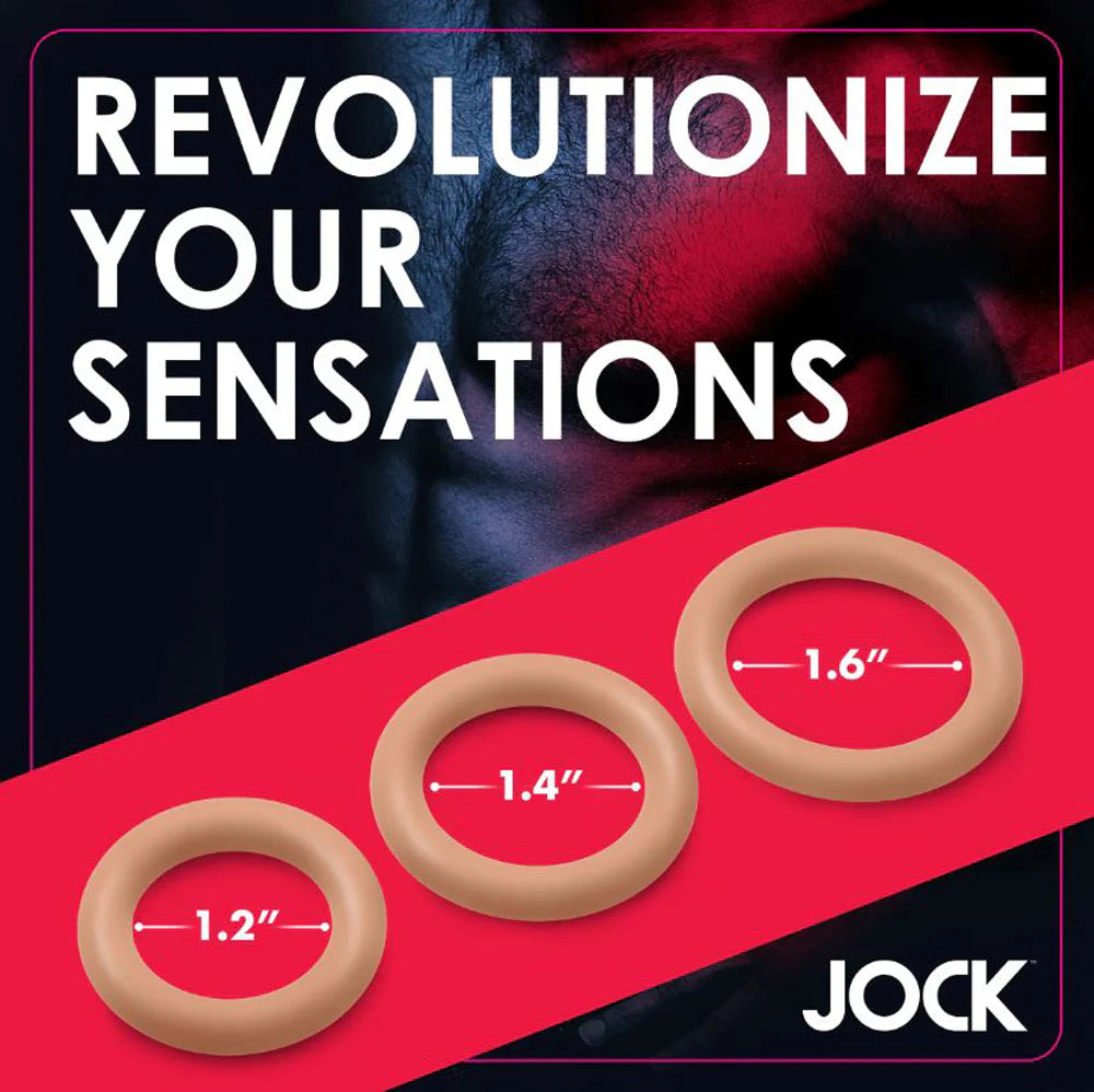 JOCK Discrete 'Tan' 3pc Cock Ring Set