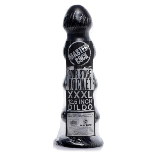 MS Four Stage 12.5" Rocket Dildo -Black