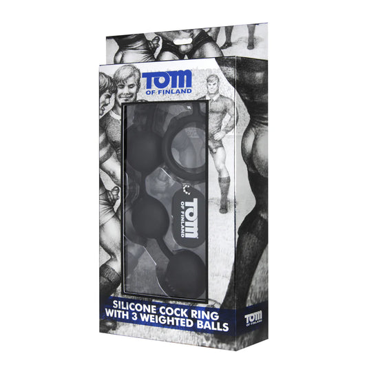 Tom of Finland Cock Ring w/ 3 Heavy Balls
