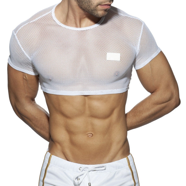 Addicted C-Through Crop Top - White