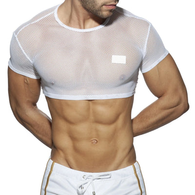 Addicted C-Through Crop Top - White