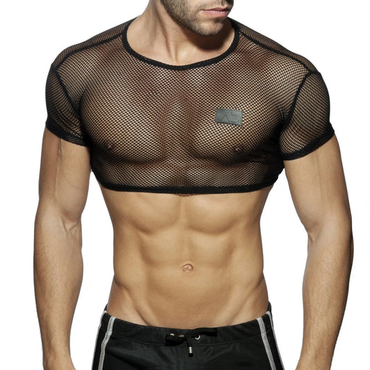 Addicted C-Through Crop Top - White