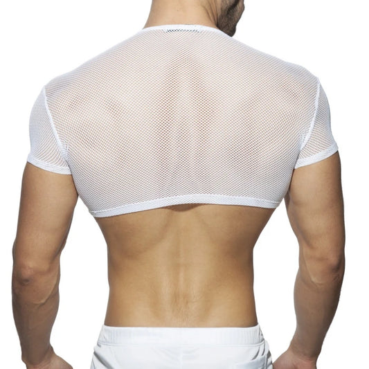 Addicted C-Through Crop Top - White