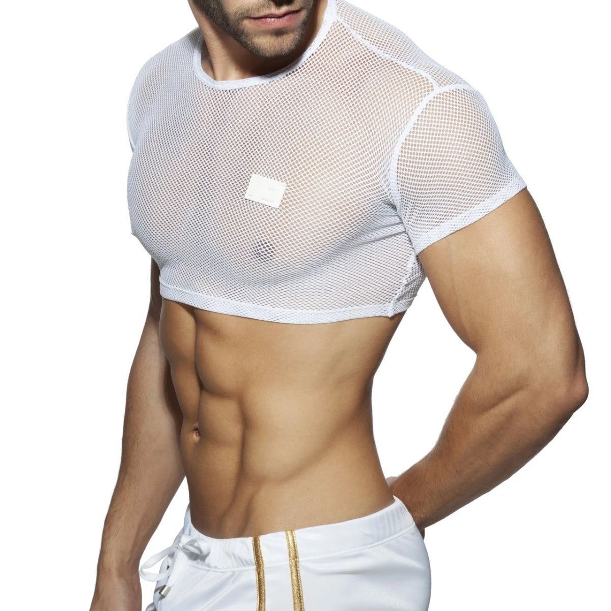 Addicted C-Through Crop Top - White