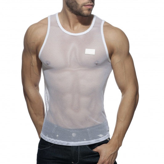 ADDICTED Black & White Mesh Tank Top AD848