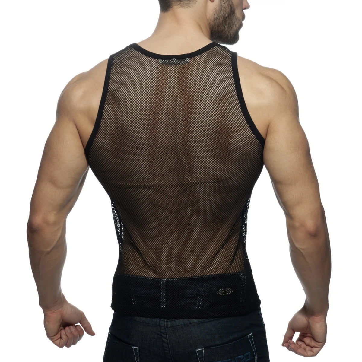 ADDICTED Black & White Mesh Tank Top AD848