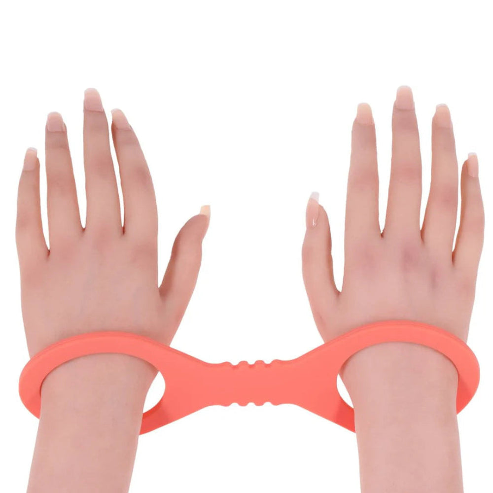 S&M 'Large' Silicone Cuffs Peaches & Cream