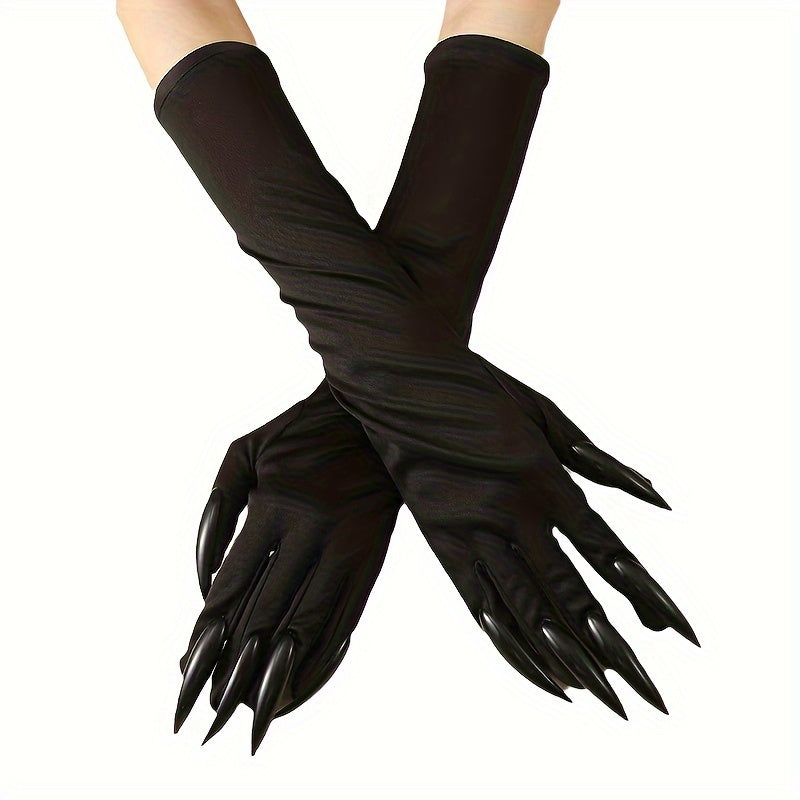 Black gloves with long red claws - view 9
