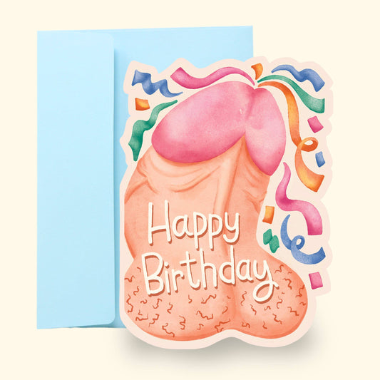Happy Birthday Penis die-cut card