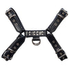 H-Front Leather Harness- Black