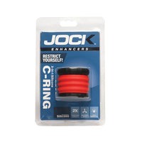 JOCK 2-in-1 Silicone Cock Ring -Red