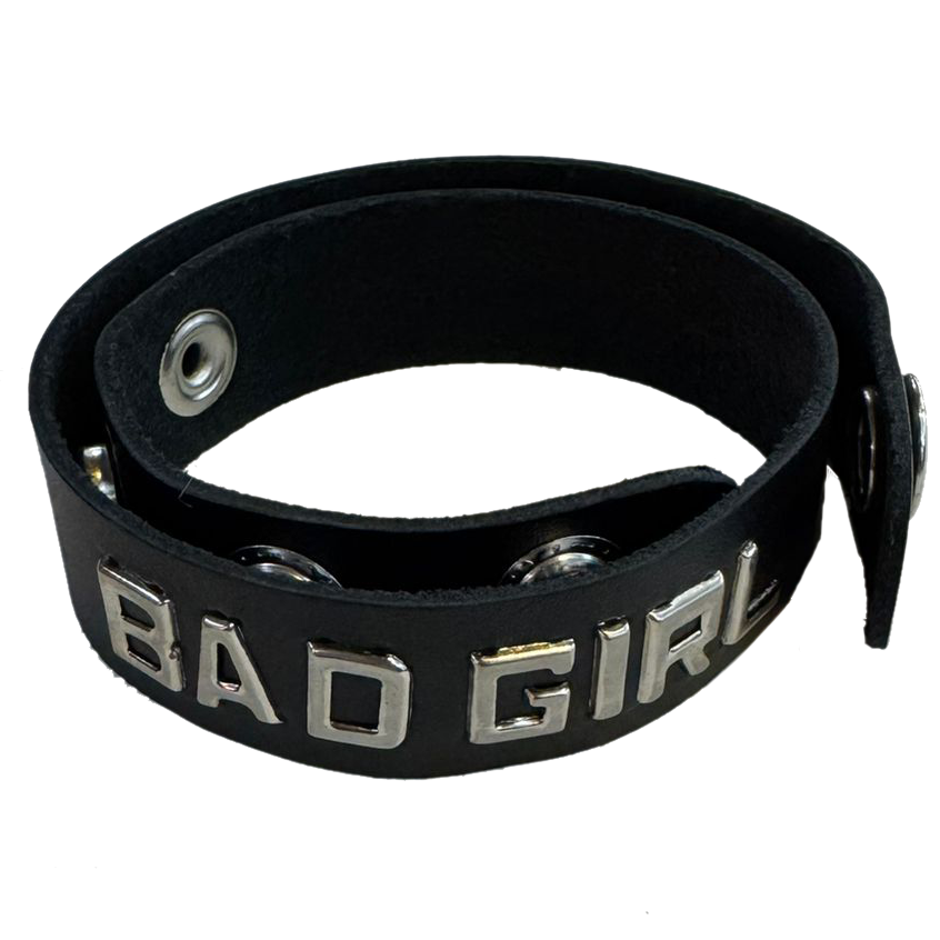 Leather Wordband Collar - Bad Girl