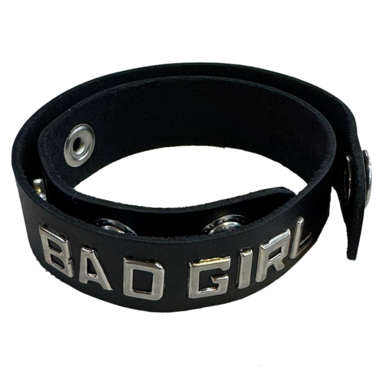 Leather Wordband Collar - Bad Girl