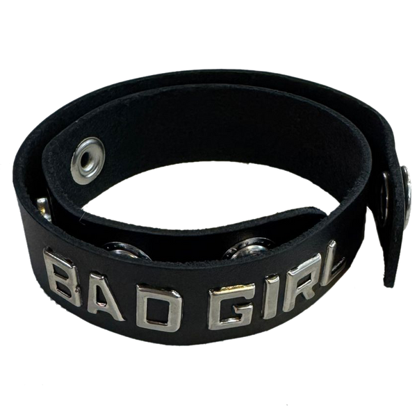 Leather Wordband Collar - Bad Girl